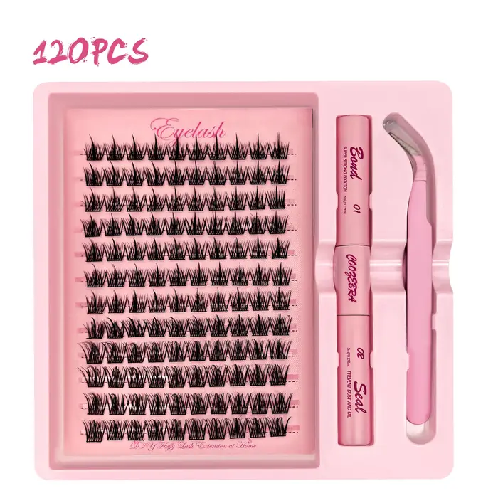 Ensemble de faux cils segmentés en 120 bouquets, avec des cils individuels délicats pour un effet de