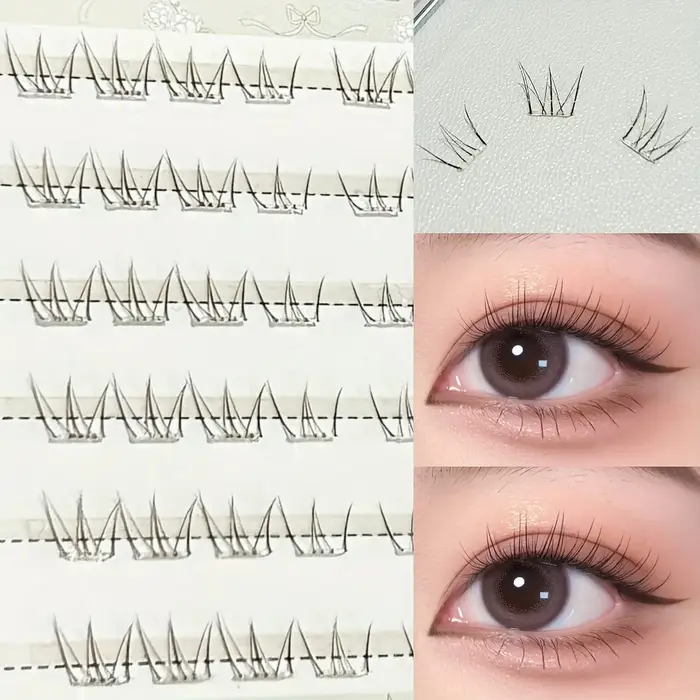 48 bouquets de cils inférieurs segmentés sans colle