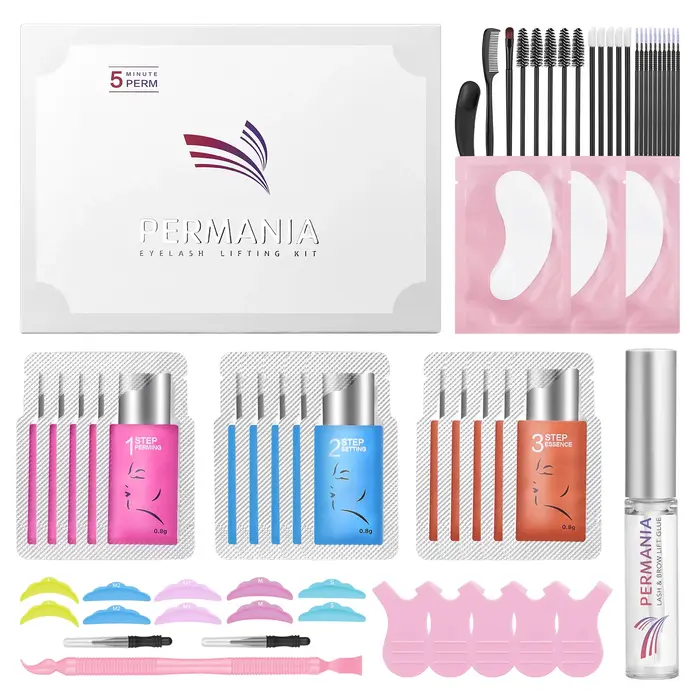 PERMANIA Kit de rehaussement des cils à effet longue durée 5-8 minutes