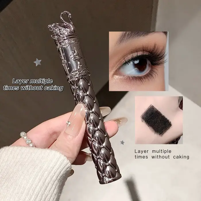 SHAQINUO Mascara 4D Imperméable Anti-bavures Épaississant Allongeant Fixateur de Courbure Volumisant Effet Cils Naturels Cosmétiques pour les Yeux