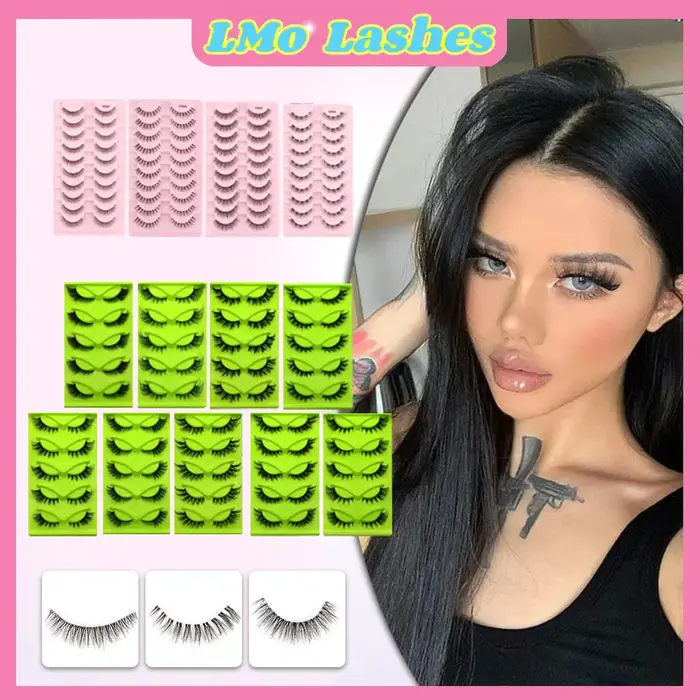 5 paires de Faux cils en vison faits à la main