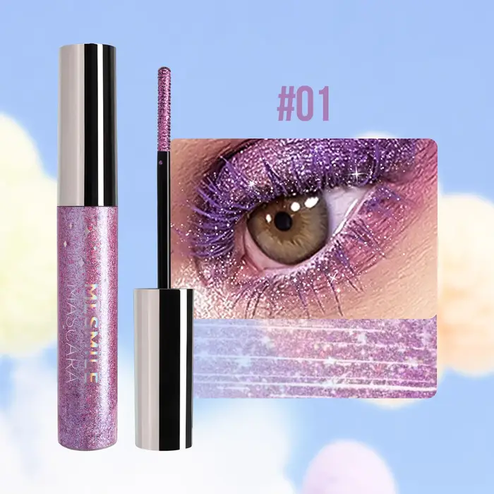 MLSMILE-Mascara coloré nacré brillant, résistant à l'eau, séchage rapide, 256 couleurs, bleu, paille