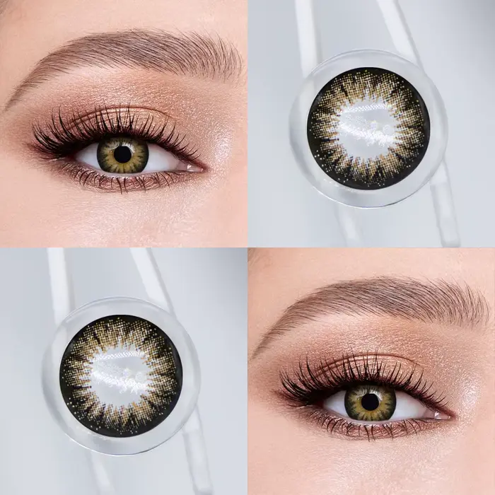 1 paire d'élèves colorées pour les yeux, lentilles de couleur pour les yeux bleus, gris, vert, Conta